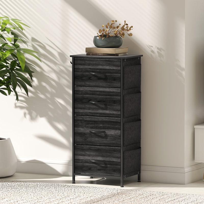 HOMCOM Fabric Chest of Drawers, 4 Drawer Dresser for Bedroom