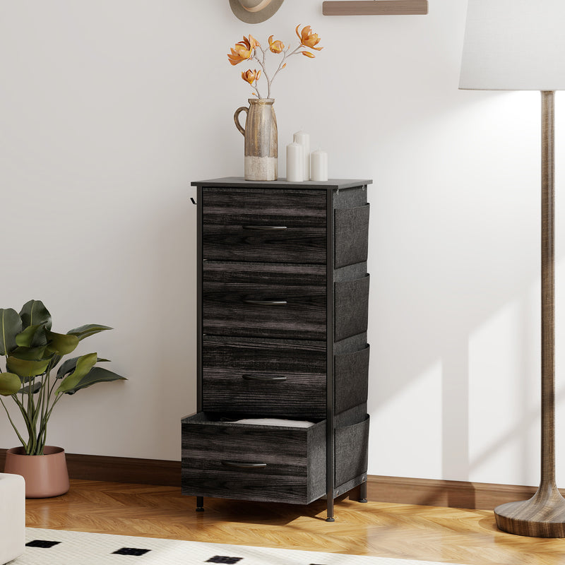 HOMCOM Fabric Chest of Drawers, 4 Drawer Dresser for Bedroom