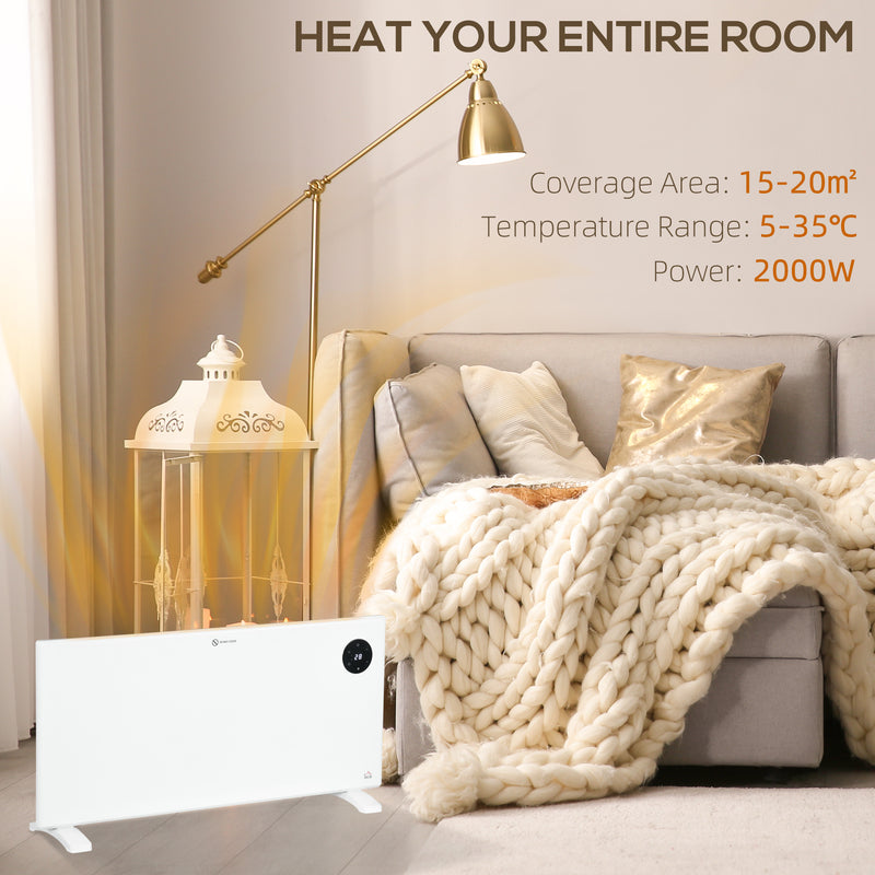 2000W Electric Convector Heater, Quiet Space Heater with LED Display