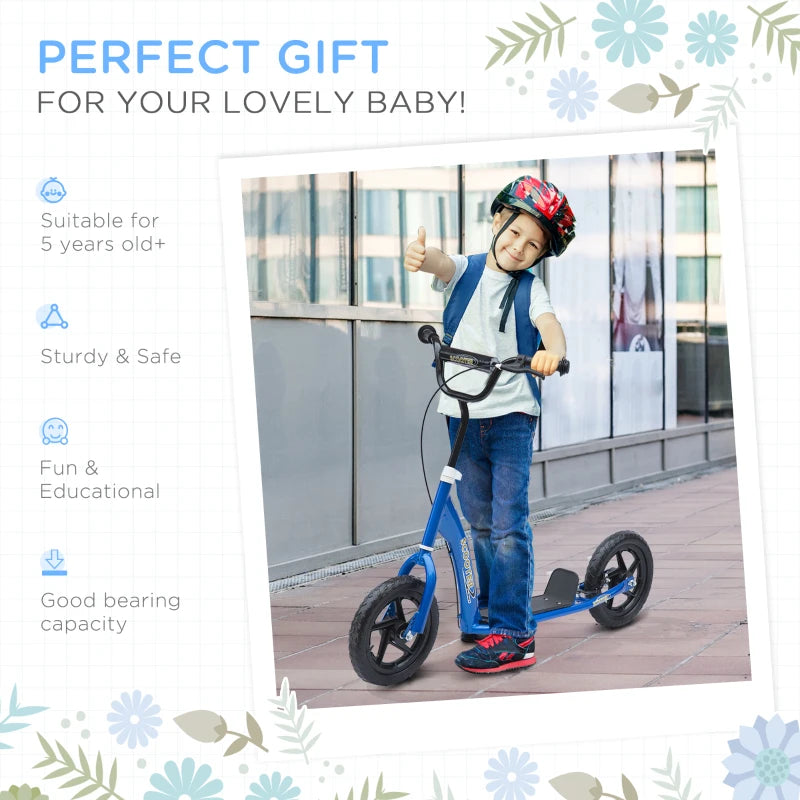 HOMCOM Teen Push Scooter -Blue