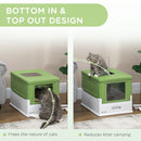 PawHut Hooded Cat Litter Box, Pet Toilet w/ Scoop, Tray - Light Green