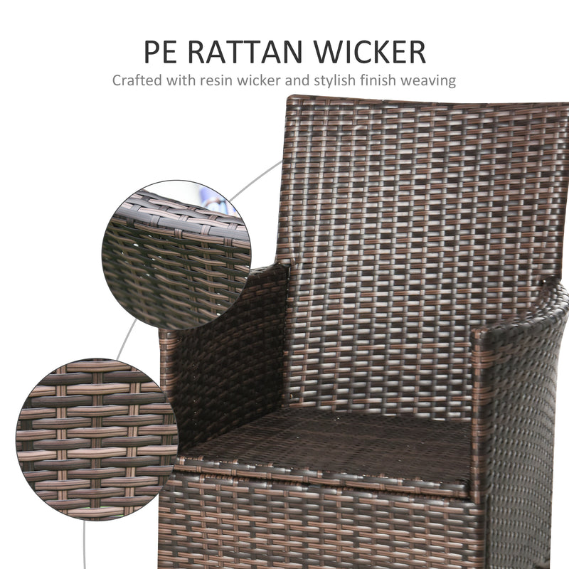 Outsunny 4 PC Outdoor Rattan Armchair Wicker Dining Chair Set for Garden