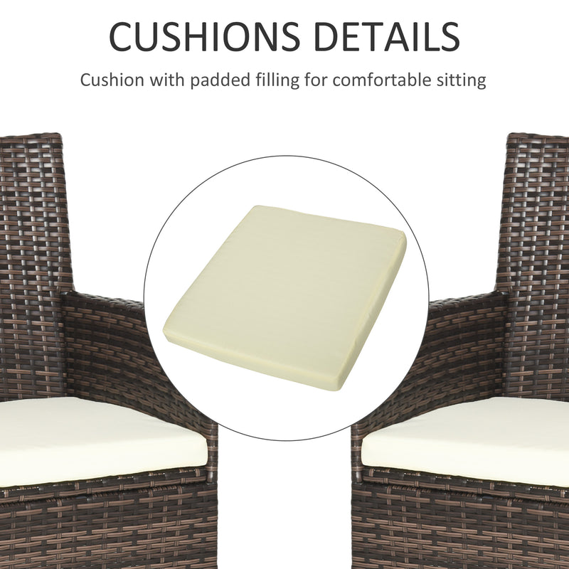 Outsunny 4 PC Outdoor Rattan Armchair Wicker Dining Chair Set for Garden