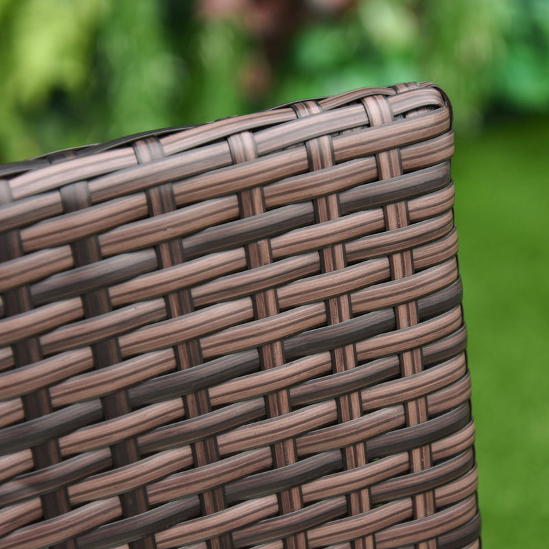 Outsunny 4 PC Outdoor Rattan Armchair Wicker Dining Chair Set for Garden