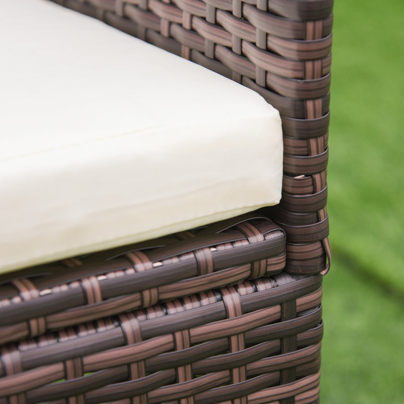 Outsunny 4 PC Outdoor Rattan Armchair Wicker Dining Chair Set for Garden