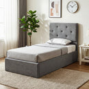 HOMCOM Bed Frame Gas Side Lift Under Bed Storage