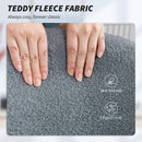 HOMCOM Desk Chair, Fluffy Swivel Office Chair For Makeup Vanity, Grey