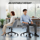 HOMCOM Desk Chair, Fluffy Swivel Office Chair For Makeup Vanity, Grey