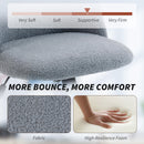 HOMCOM Desk Chair, Fluffy Swivel Office Chair For Makeup Vanity, Grey