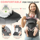 AIYAPLAY 6 In 1 Baby Carrier Newborn To Toddler With Removable Seat, Grey