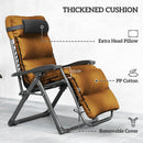 Outsunny 2 Pieces Zero Gravity Chairs, Reclining Folding Sun Lounger, Brown