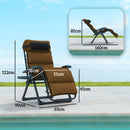 Outsunny 2 Pieces Zero Gravity Chairs, Reclining Folding Sun Lounger, Brown