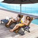 Outsunny 2 Pieces Zero Gravity Chairs, Reclining Folding Sun Lounger, Brown