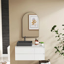 HOMCOM Arch Bathroom Mirror, Modern Wall Mirror with Steel Frame, Black