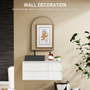 HOMCOM Arch Bathroom Mirror, Modern Wall Mirror with Steel Frame, Black