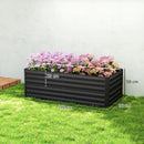 Outsunny Galvanised Steel Outdoor Raised Bed w/ Reinforced Rods, Black