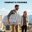 Outsunny Sleeping Mat, Foldable Camping Pad with Elastic Straps Light Grey