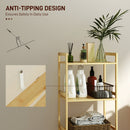 HOMCOM 3-Tier Bamboo Bathroom Storage Shelf with Adjustable Rack, Natural