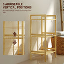 HOMCOM 3-Tier Bamboo Bathroom Storage Shelf with Adjustable Rack, Natural