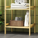 HOMCOM 3-Tier Bamboo Bathroom Storage Shelf with Adjustable Rack, Natural