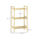 HOMCOM 3-Tier Bamboo Bathroom Storage Shelf with Adjustable Rack, Natural
