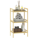 HOMCOM 3-Tier Bamboo Bathroom Storage Shelf with Adjustable Rack, Natural