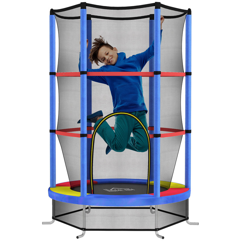 HOMCOM Kids Trampoline Mini Bouncer w/ Enclosure Net for 3-6 Years