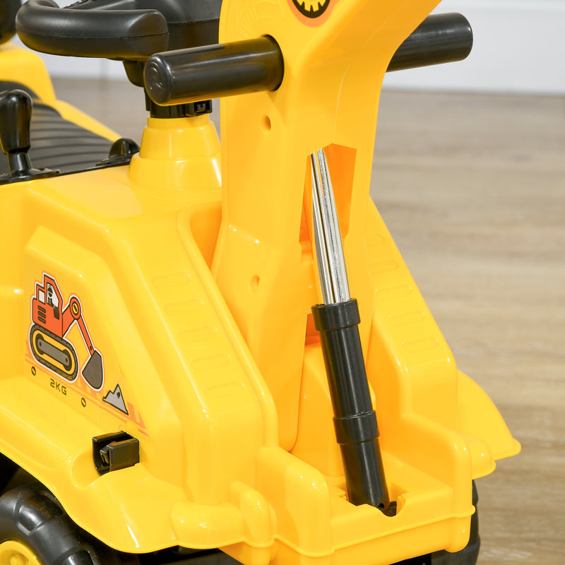 HOMCOM 2 in 1 Kids Ride On Tractor with Buckle, for 1.5-4 Years Old, Yellow