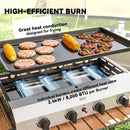 Outsunny Gas Grill, Gas BBQ with Non-Stick Griddle for Camping, Silver Tone