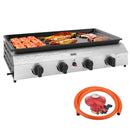 Outsunny Gas Grill, Gas BBQ with Non-Stick Griddle for Camping, Silver Tone