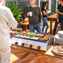 Outsunny Gas Grill, Gas BBQ with Non-Stick Griddle for Camping, Silver Tone