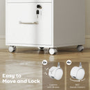 HOMCOM 3 Drawer File Cabinet Rolling Filing Cabinet For A4 And Letter White