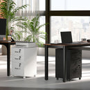 HOMCOM 3 Drawer File Cabinet Rolling Filing Cabinet For A4 And Letter White