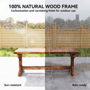 Outsunny Wooden Garden Bench, Rustic Backless Outdoor Loveseat, Carbonised