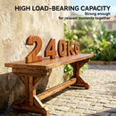 Outsunny Wooden Garden Bench, Rustic Backless Outdoor Loveseat, Carbonised