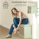 HOMCOM Boho Shoe Bench with Padded Seat and Flip-Drawer