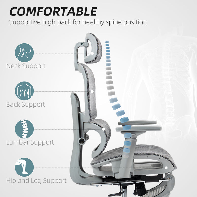 HOMCOM Ergonomic Office Chair Swivel Computer Chair with 3D Armrest