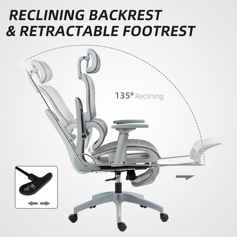 HOMCOM Ergonomic Office Chair Swivel Computer Chair with 3D Armrest