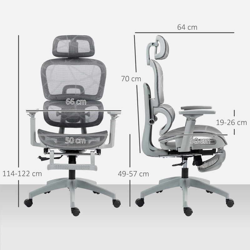 HOMCOM Ergonomic Office Chair Swivel Computer Chair with 3D Armrest