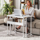 HOMCOM 80 Cm Foldable Computer Desk On Wheels For Small Spaces