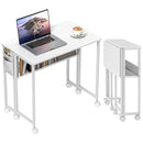 HOMCOM 80 Cm Foldable Computer Desk On Wheels For Small Spaces
