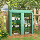 Outsunny Mini Green House with 3 Tier Shelves, 151H x 143W x 46Dcm, Green