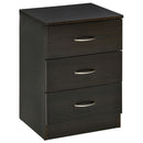 HOMCOM Modern 3 Drawers Side Table, Bedside Table with Wood Effect, Black