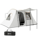 Outsunny 3-4 Man Tunnel Tent With Sewn In Floor, 3000mm Waterproof