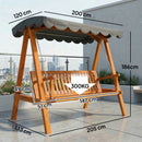 Outsunny 3 Seater Garden Swing Seat with Canopy, Outdoor Hammock Bench