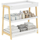 AIYAPLAY Baby Changing Table with 2 Storage Shelves White
