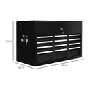 HOMCOM Lockable Metal Tool Chest W/ 6 Drawer, Ball Bearing Runners - Red/Black