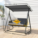Outsunny 2-Seater Rattan Swing Chair, Outdoor Garden Hanging Swing Seat