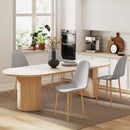 HOMCOM Dining Chairs Set of 4 w/ Curved Back, Steel Legs, Grey