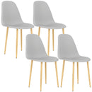 HOMCOM Dining Chairs Set of 4 w/ Curved Back, Steel Legs, Grey